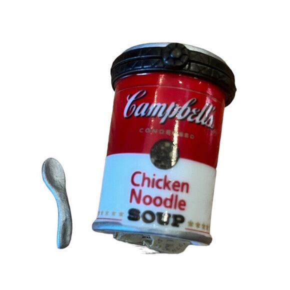 Campbell’s Chicken Soup PHB Porcelain Hinged Trinket Box MCF W/ Spoon Midwest - Picture 2 of 8